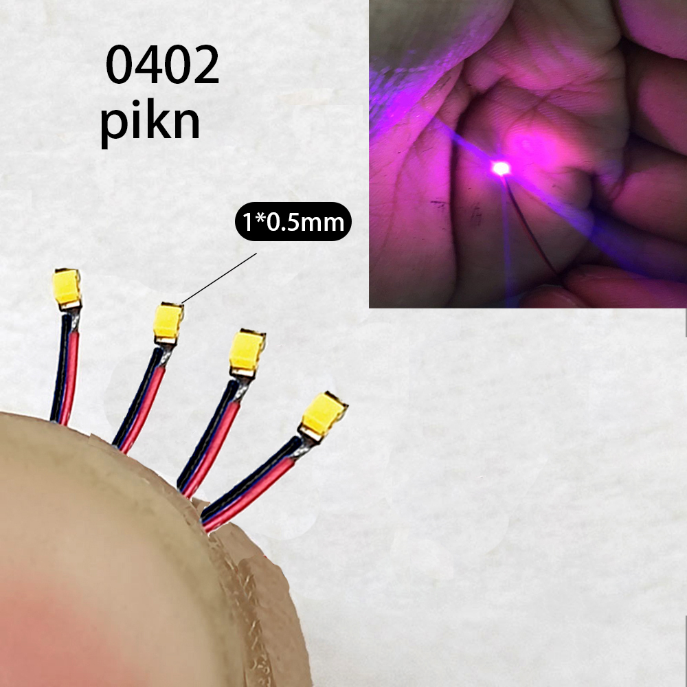 40Pcs/Lot 0402 0603 0805 1206 Led SMD Wire For Model Train HO N OO Scale Red Black Line Pre-soldered Micro Litz Diorama Railway: PURPLE