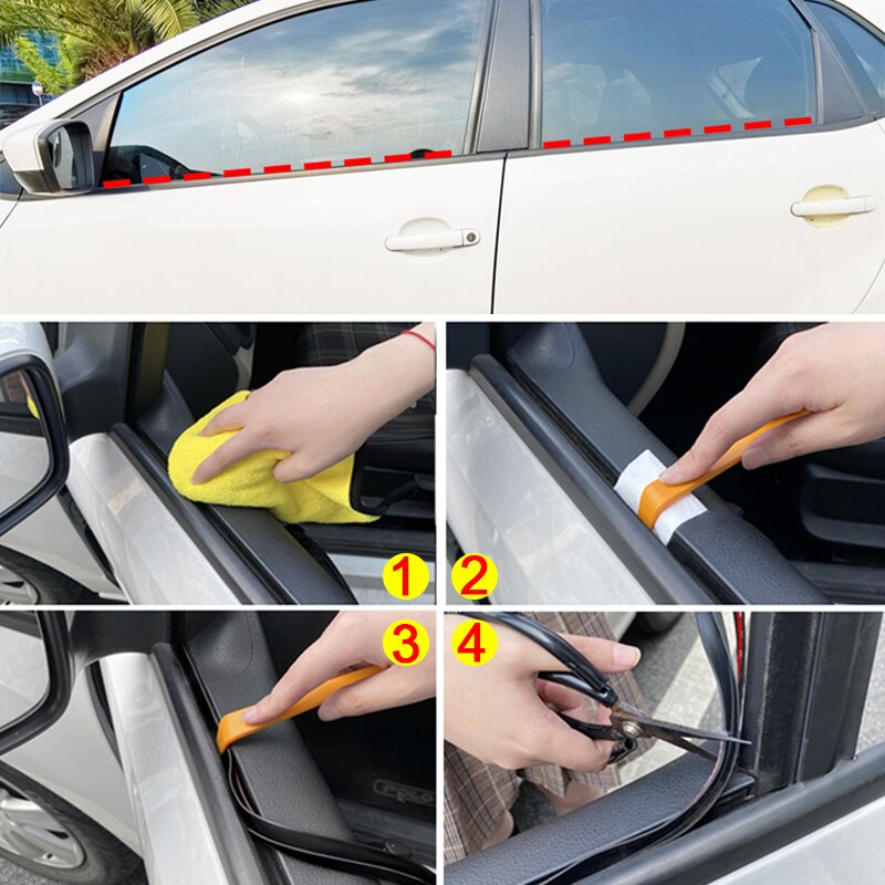 1 Meter Auto Gummi Streifen Fenster Glas Rand Dicht Streifen Auto Kleber Für Windschutzscheibe Gummi Schutz Lärm Streifen Auto Zubehör