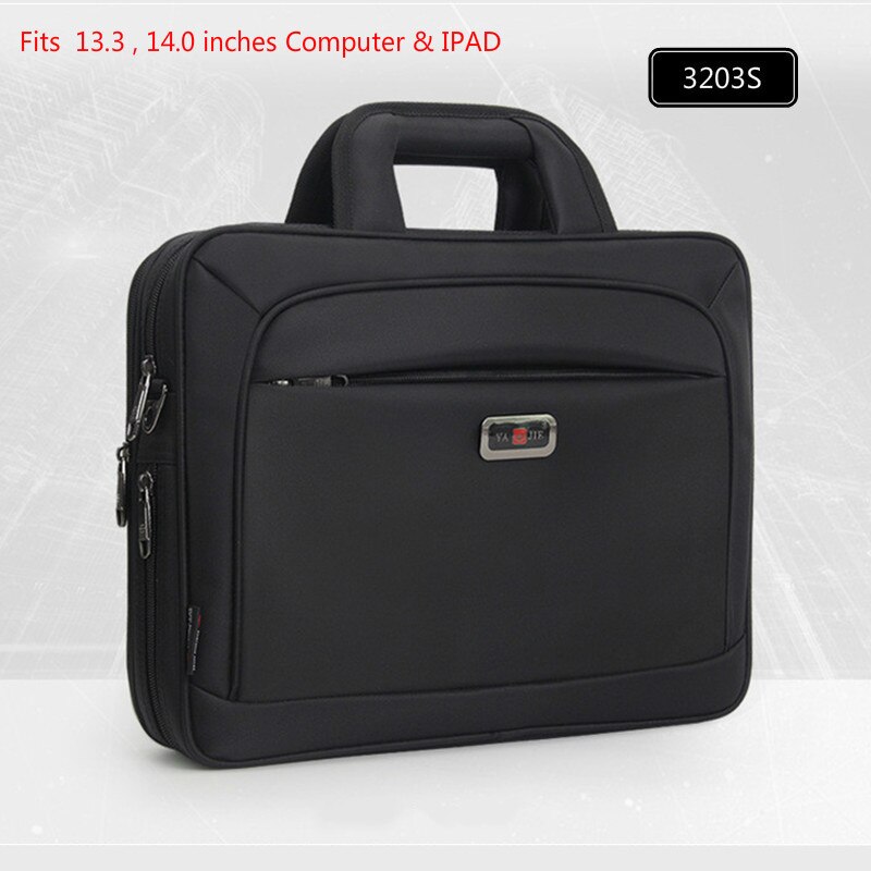 Grote Capaciteit Business Aktetas Laptoptas Mannen Schoudertas 14.1 15.6 16 Inch Reistas Mannen Casual Mode Handtassen: 14 inches Black