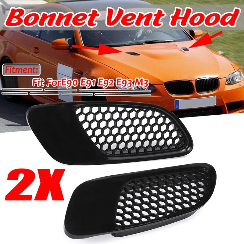 2 stk fronthette luftskive panseret ventilasjons spjeld for-bmw  e90 e91 e92 e93 m3: Default Title