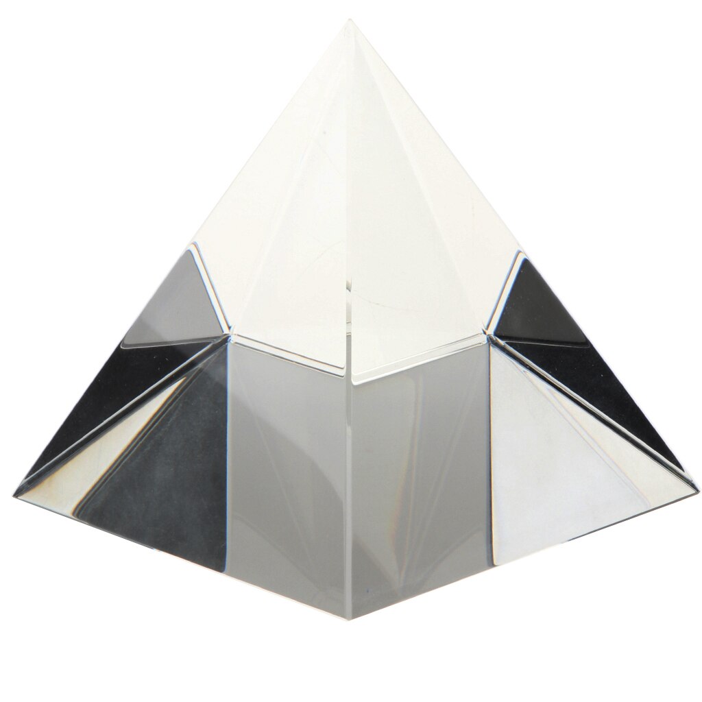 60mm K9 Crystal Pyramid Optical Prism Art Craft Statue Home Office Ornament