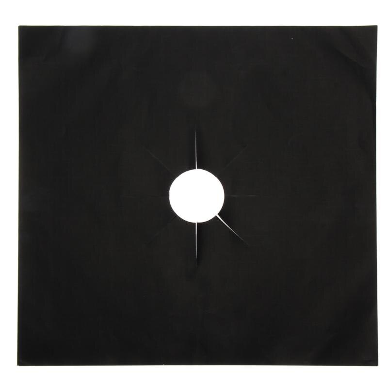 4 Pcs Gasfornuis Cover Fornuis Protector Herbruikbare Aluminiumfolie Gas Kookplaat Protector Veilig Koken Houden Schoon Keuken Accessoires: Black