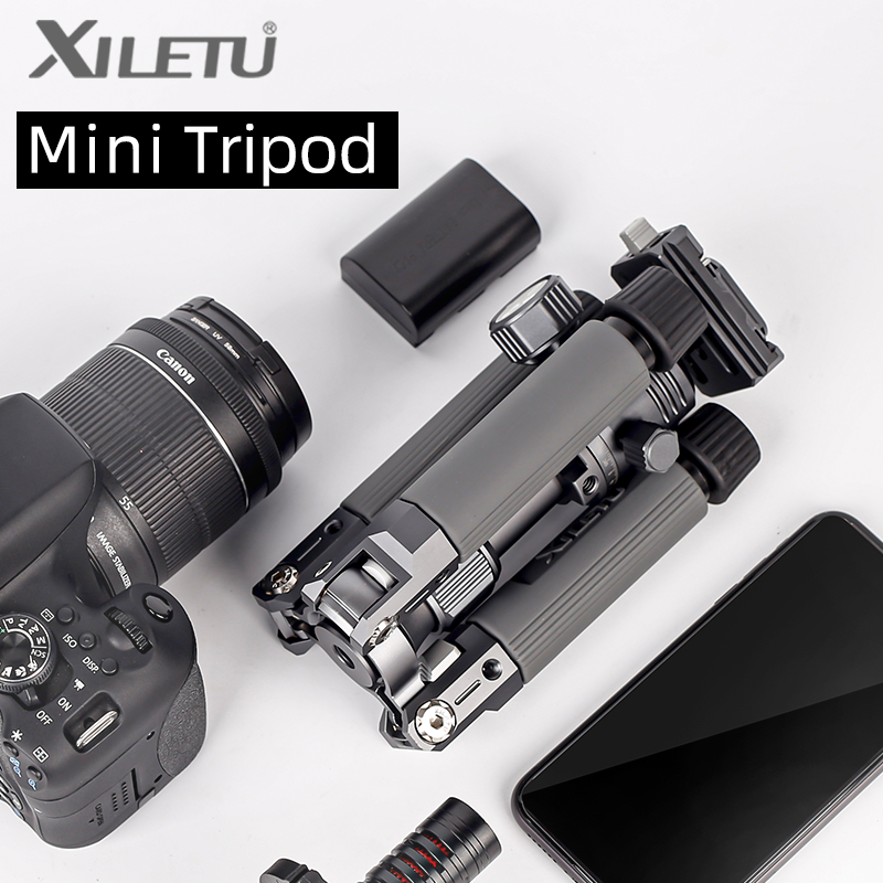 Xiletu  m5g mini bärbart lättviktigt resestativ bordsvideo ministativ med 360 graders kulled för kamera dslr
