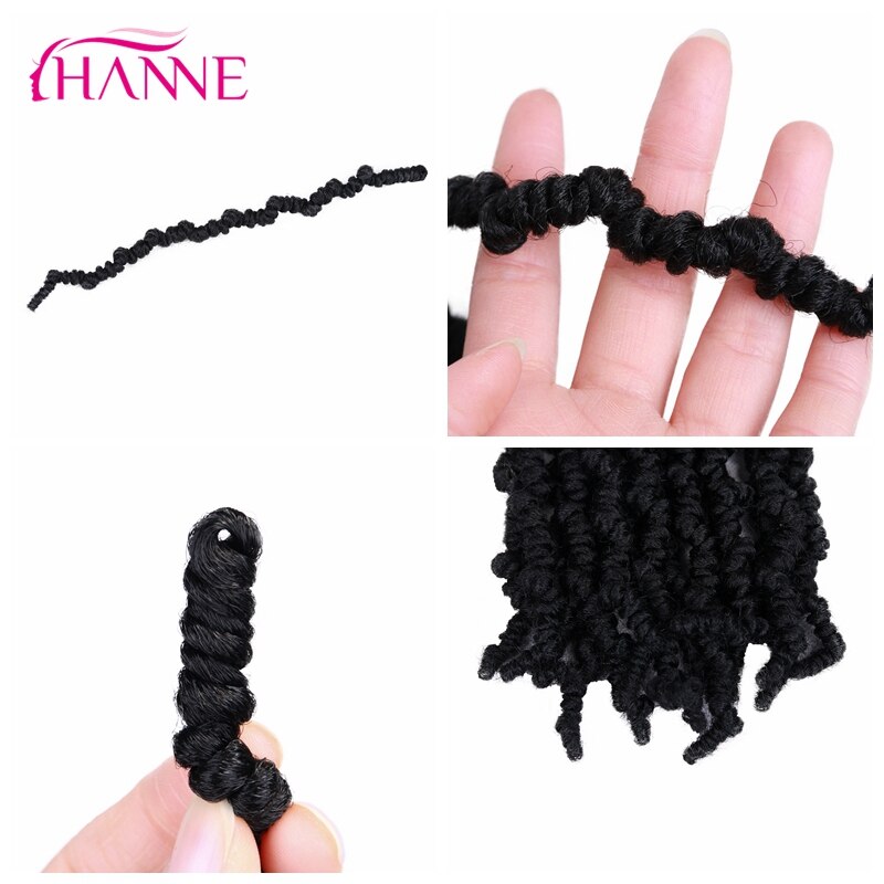 HANNE Synthetic Hair Crochet Passion Twist 15 Strands in One Bulk Black Brown Extensions Wigs For Black Women