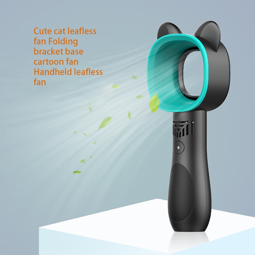 Nette Katze draussen Usb Aufladbare Fan Tragbare Blattloser Ventilator Handheld Mini Kühler Kein Blatt Handliche Lüfter