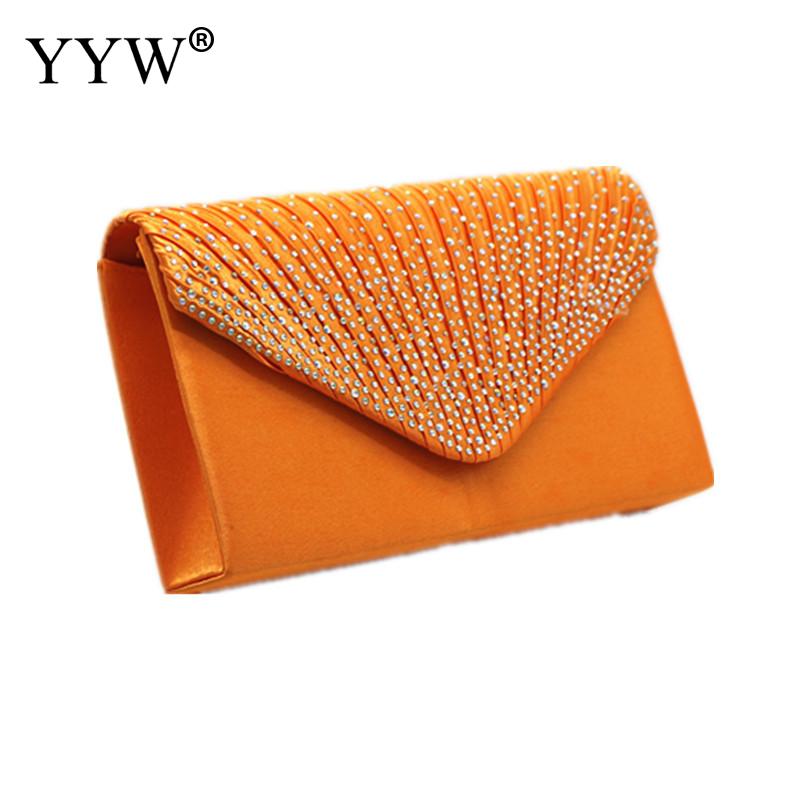 Lilla kvinder bryllup clutch luksus håndtaske kvinder tasker clutch kvindelig gul sommer clutches kvindelig aften baltaske: Orange