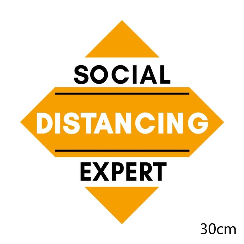 5Pcs Self Adhesive Social Distancing Floor Decals Anti-slip Ground Health Safety Sign Direction Marking Waterproof PVC Stickers: B10