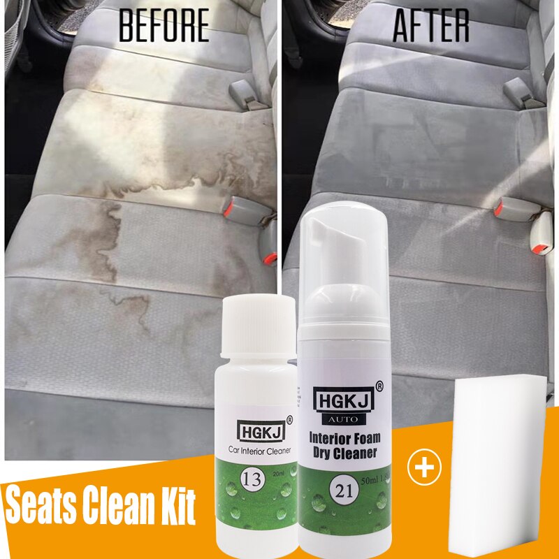 HGKJ Car Interior Cleaning Foam Dry Cleaner Stains Remover Seat Leather Care Car Leather Cleaner Repair Kit Car Interior Cleaner