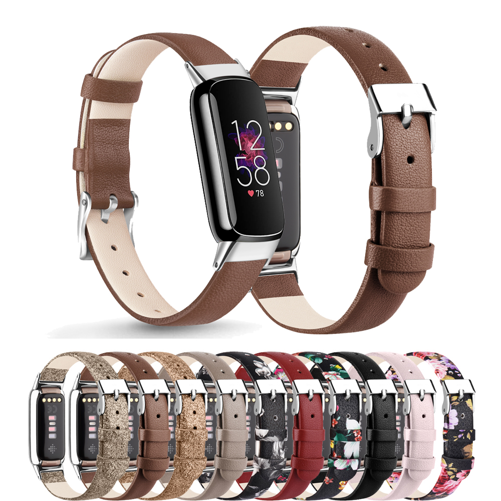 Til fitbit luxe-rem ekte lærrem justerbar klokkereim erstatningsarmbånd til fitbit luxe-armbånd armbånd korrea