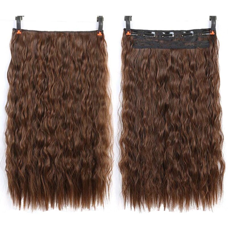 XUANGUANG 24 Zoll Lange Lockige Damen Haar Clip Schwarz Braun Hohe Temperatur Synthetische Haar Stück