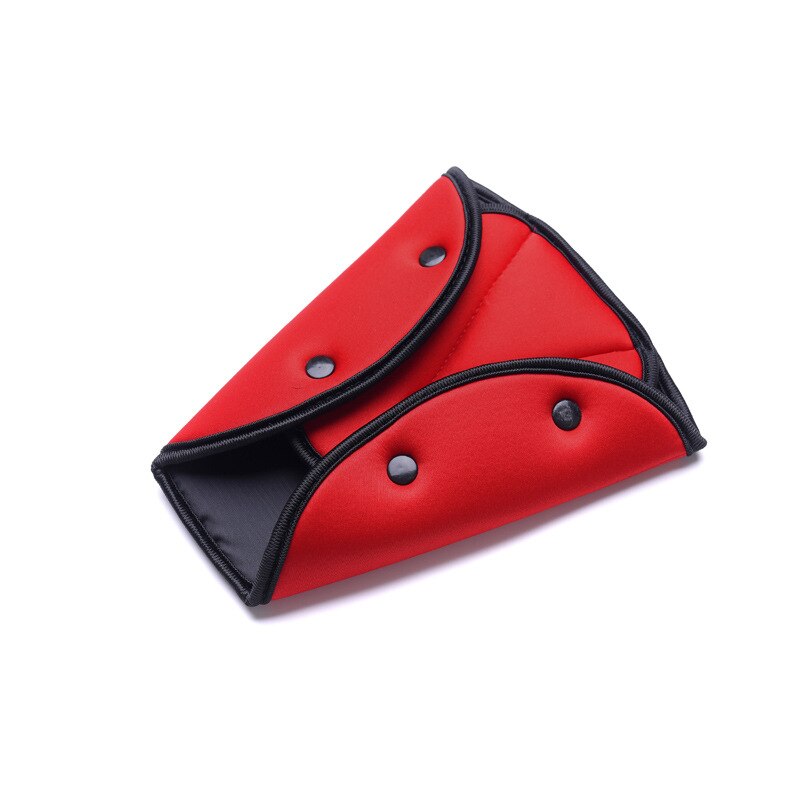 couverture de ceinture de sécurité pour voiture douce réglable enfants ceinture de sécurité fixateur Triangle Anti-rebord pour les ceintures de Protection du cou de l'enfant: Red