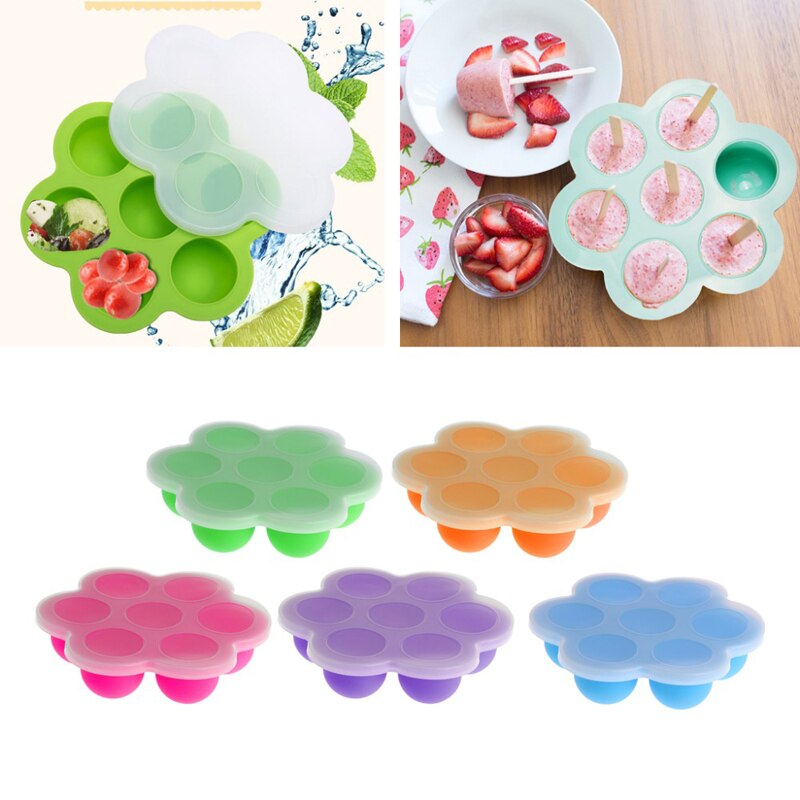 Recipiente de comida para bebê suplemento almoço lacrado silicone infantil frutas leite materno freezer bandeja de armazenamento de alimentos para bebê