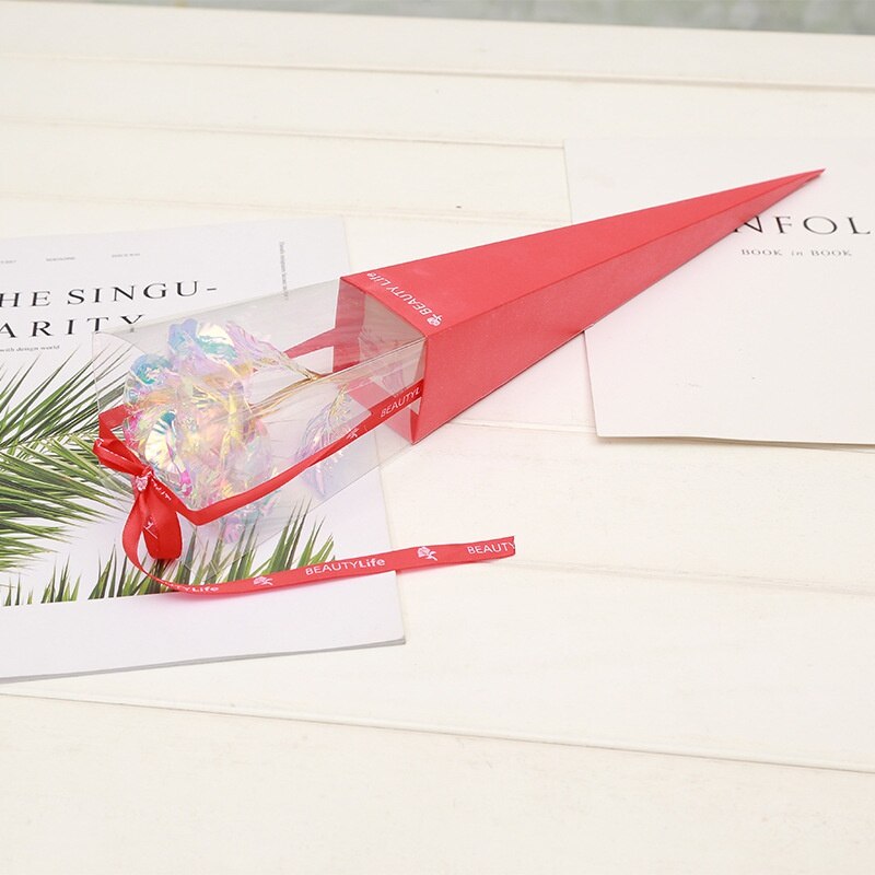 24K Gold Foil Rose Flower Artificial Rose Flower Box Exquisite Novelty Valentine's Day Romantic Flower Wedding