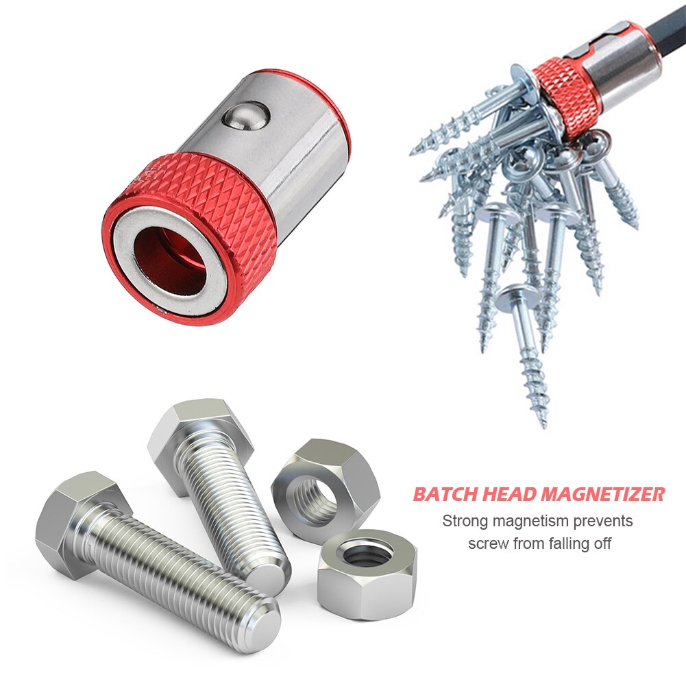 Removable Magnet Screwdriver Driver Hex Electric Bit Strong 6.35mm Magnetizer for Fixing and Installing Screws Supplies