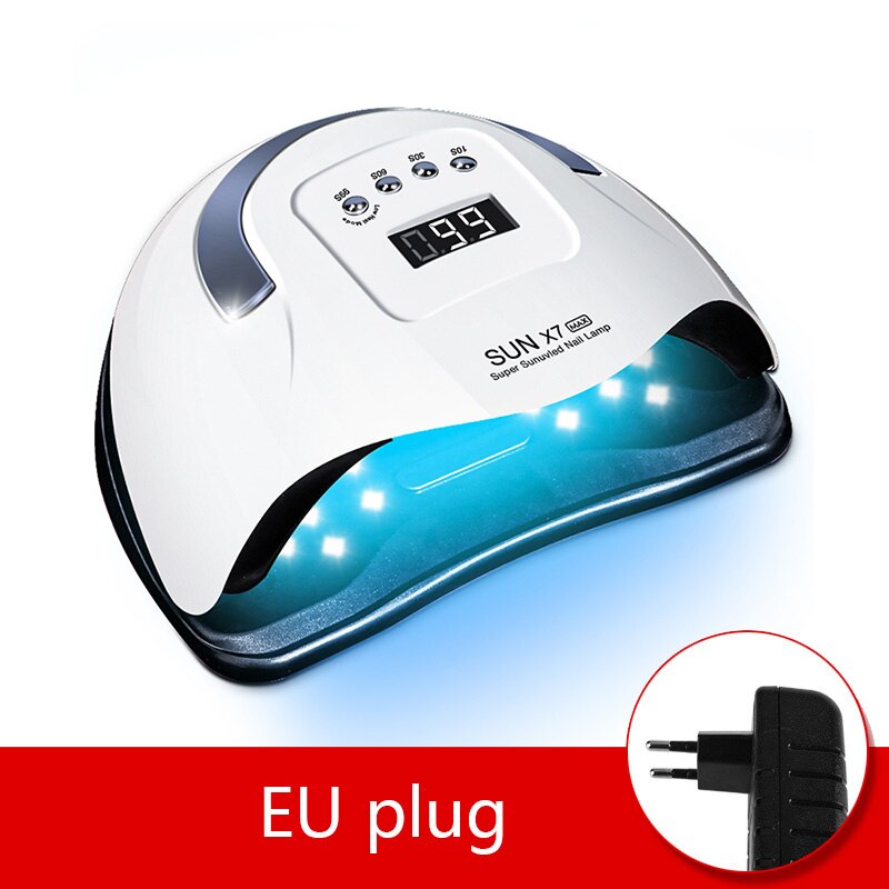 Sun X7 Max UV LED Nail Lamp Nail Dryer With 57 Pcs Leds Manicure Machine Gel Drying Lamp For Fast Curing All Nails Gel Varnish: X7 Max 114W White EU