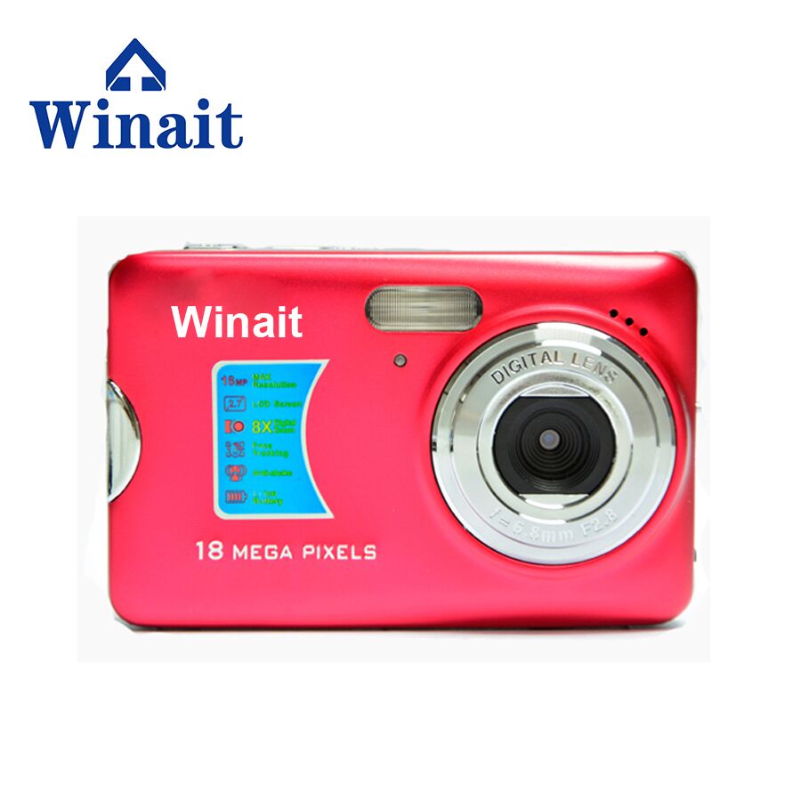 Winait 18 mega pixels 2.7 "câmera digital compacta foto câmera hd built-in 550mah bateria de lítio rosto e sorriso detecção