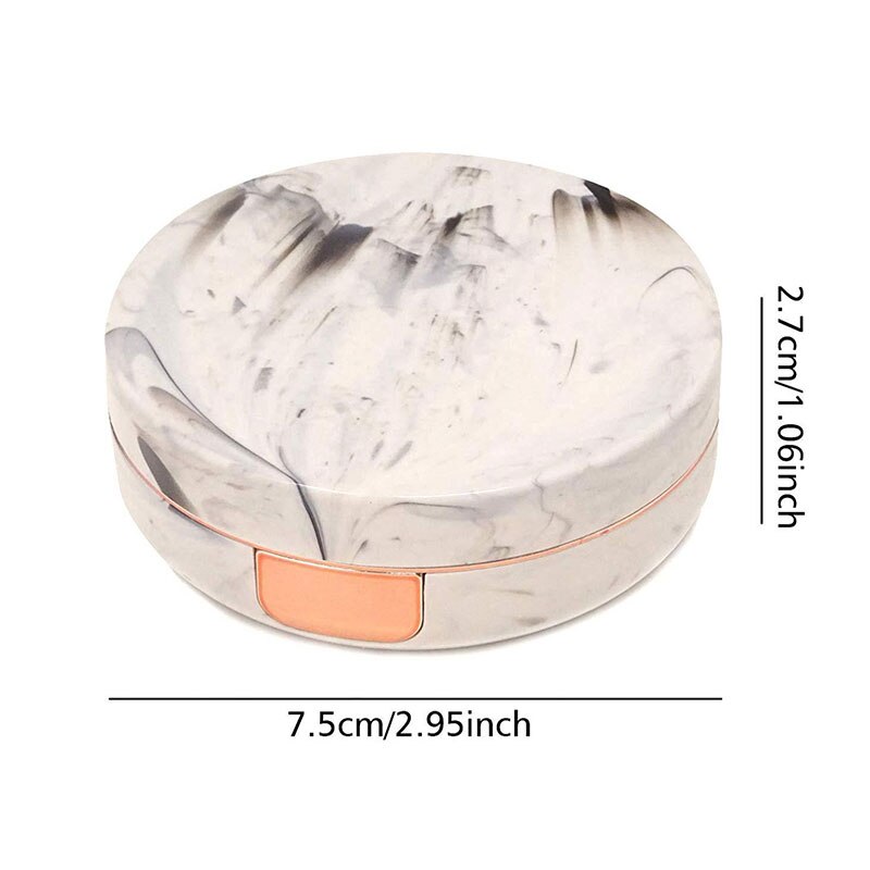 Ogen Zorg Container Leuke Ronde Lens Case Spiegel Reizen Bril Lenzen Klassieke Doos Kit Houder Marmer Contact Lens Case