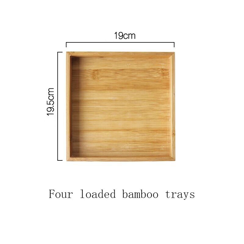 Ceramic Dessert Nut Snacks Plate Bamboo Wood Tray Multi Grid Dessert Plates Multifunction Foods Classify Snack Dishes: wood color A