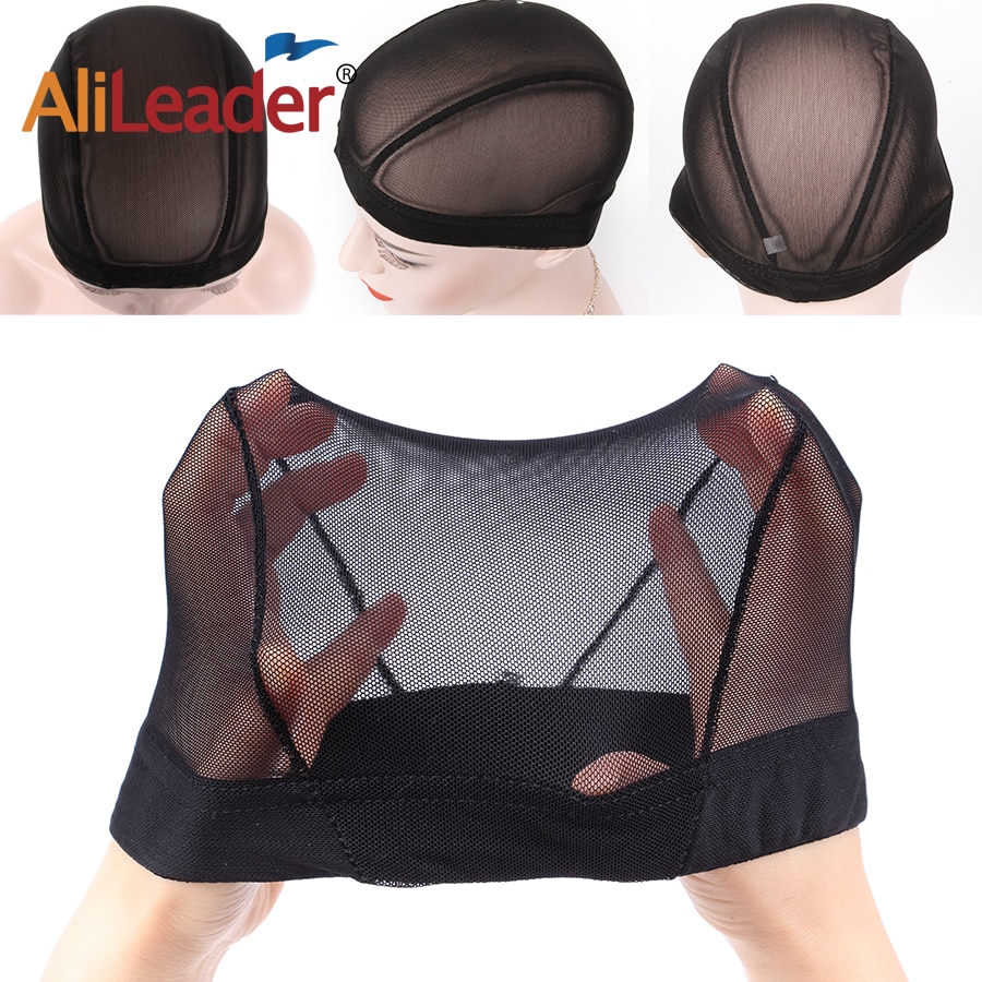 Alileader 2 unids/lote negro Rubio desnudo de malla de cúpula tapa ventilado peluca tapa para Amking una peluca de malla transpirable pelo neto S/M/L tamaño