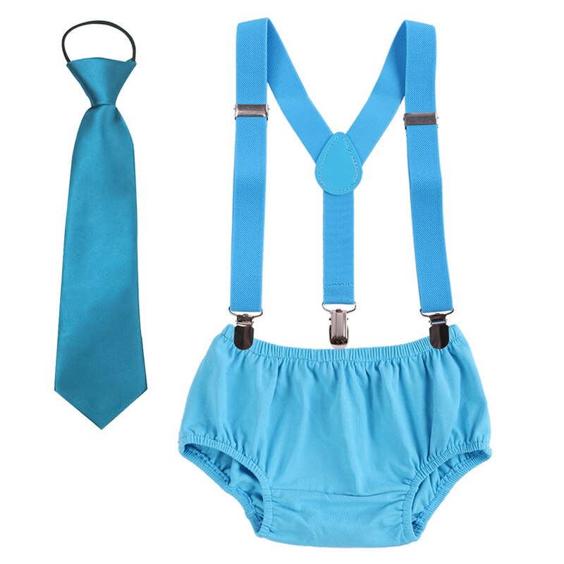 Vêtements pour bébé garçon et fille, tenue de fête d'anniversaire, short à bretelles et cravate, mignon, 3 pièces, pour séance Photo