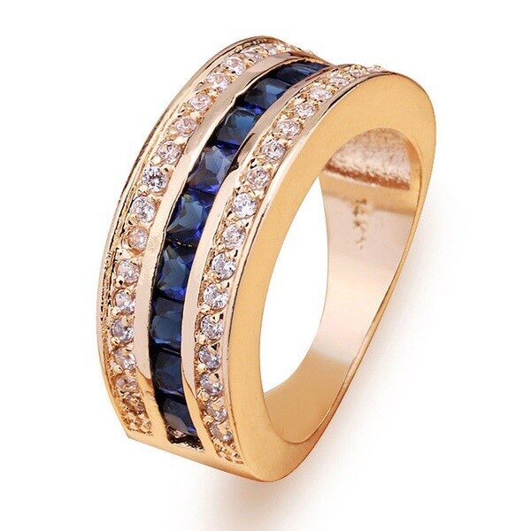 Voller Diamanten Saphir Ring für frauen 18k Gold Bague oder Jaune Bizuteria für Schmuck Anillos Männer Edelstein anel schmuck Gold Ring