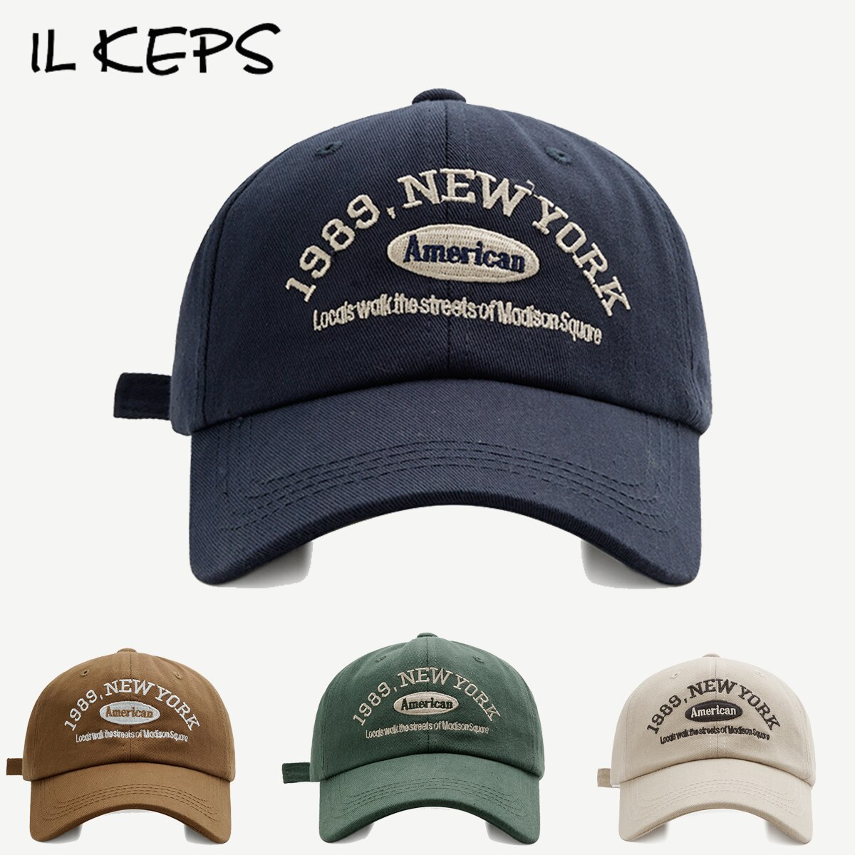 IL KEPS – casquette de Baseball brodée pour hommes et femmes, chapeau de soleil Kpop en coton, style Hip-Hop, York, BQM267