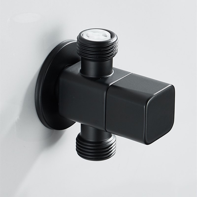 Black Angle Valve Toilet Check Valve All Copper Kitchen/Bathroom Four-points Universal Cold Switch Household Stop Valve
