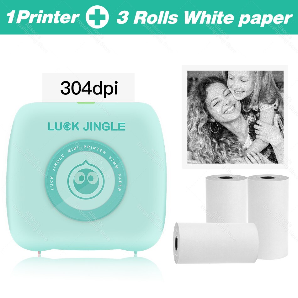 Pocket Photo Printer 304Dpi Draagbare Bluetooth Printers Foto Thermische Draadloze Printer Werk Op Android Ios Telefoon Printer: GR add 3WH Paper