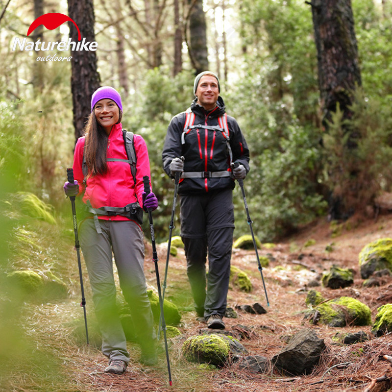 Naturehike – bâton de marche ultraléger en Fiber de carbone, 135g, 3 sections, Portable, verrouillage extérieur, randonnée, escalade