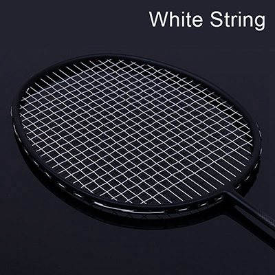 Super light 7U 67g Strung Badminton Racket Black Carbon Badminton Racquet 28LBS free Grips and Wristband: White String
