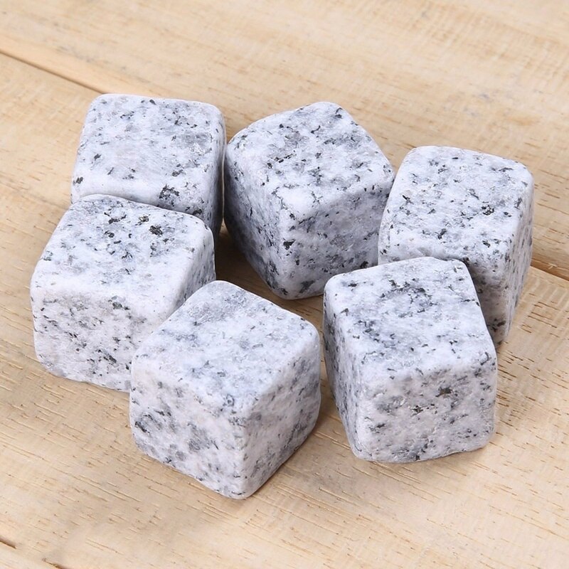 6/9/15Pcs Whiskey Stones Ice Cube Rocks Reusable Whisky Rock with Pouch Cooler Beverage Chilling Rocks Bar Party Accessories