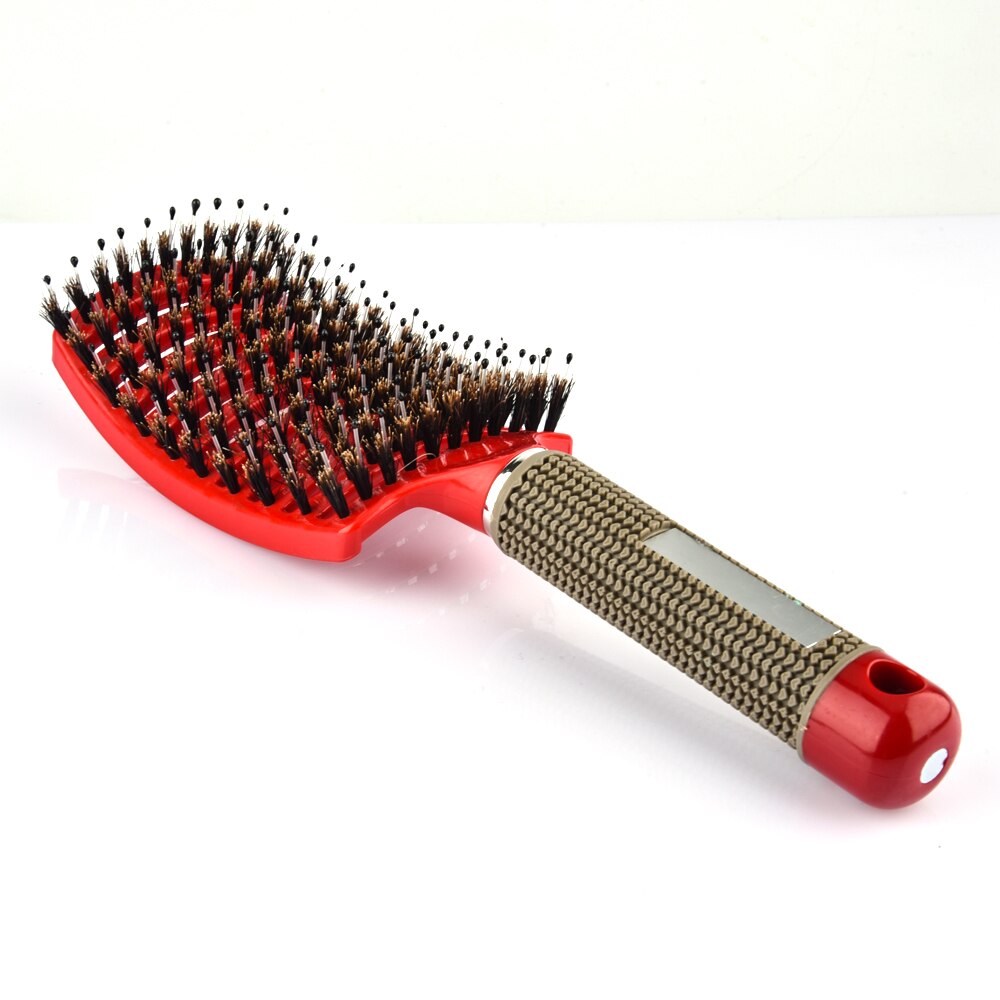 Haarborstel Vrouwen Nat Kam Haar Borstel Professionele Haar Borstel Massage Kam Borstel Voor Haar Kapper Kappers Gereedschap: Rood
