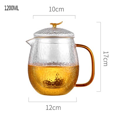 Taza de té de vidrio con tapa con mango infusor, tetera con filtro de botella de té, escamas de pescado innovador de borosilicato resistente al calor, 300ML, 500ML