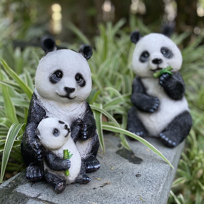 Creatieve Hars Simulatie Dier Panda Sculptuur Ornamenten Home Binnenplaats Micro Landschap Ambachten Miniatuur Tuin Decor