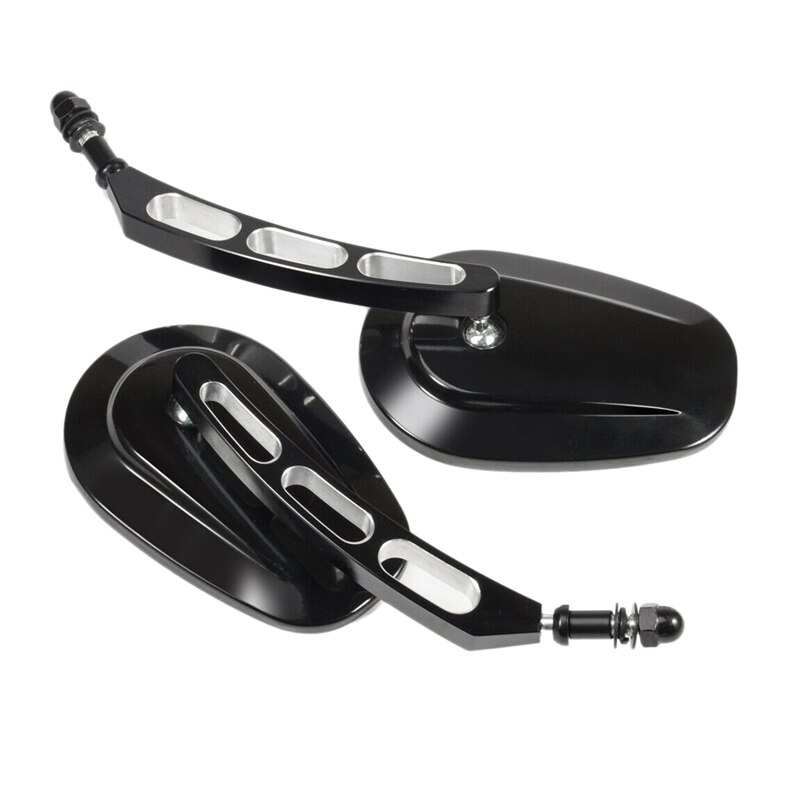 Accesorios de motocicleta 8MM espejo retrovisor de la motocicleta aleación completa de aluminio redondo té espejo de olas para la conversión de Harley un par