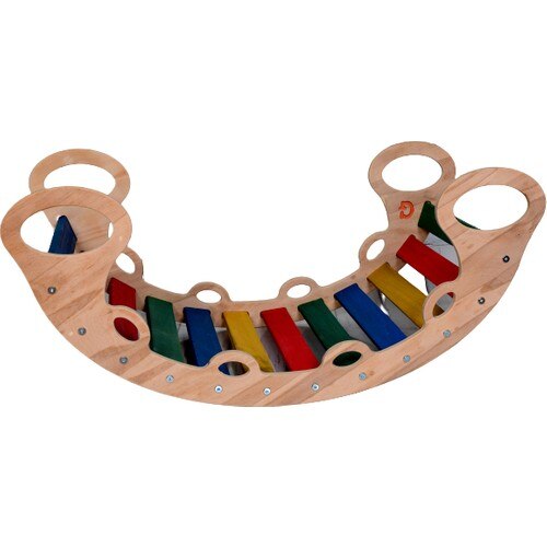 Houten Childrens Game Gondol Houten Kinderstoel Cartoon Stoel Klimmen Interactieve Onderwijs Speelgoed Kinderkamer Decoratie Swing Stoel: Multicolor