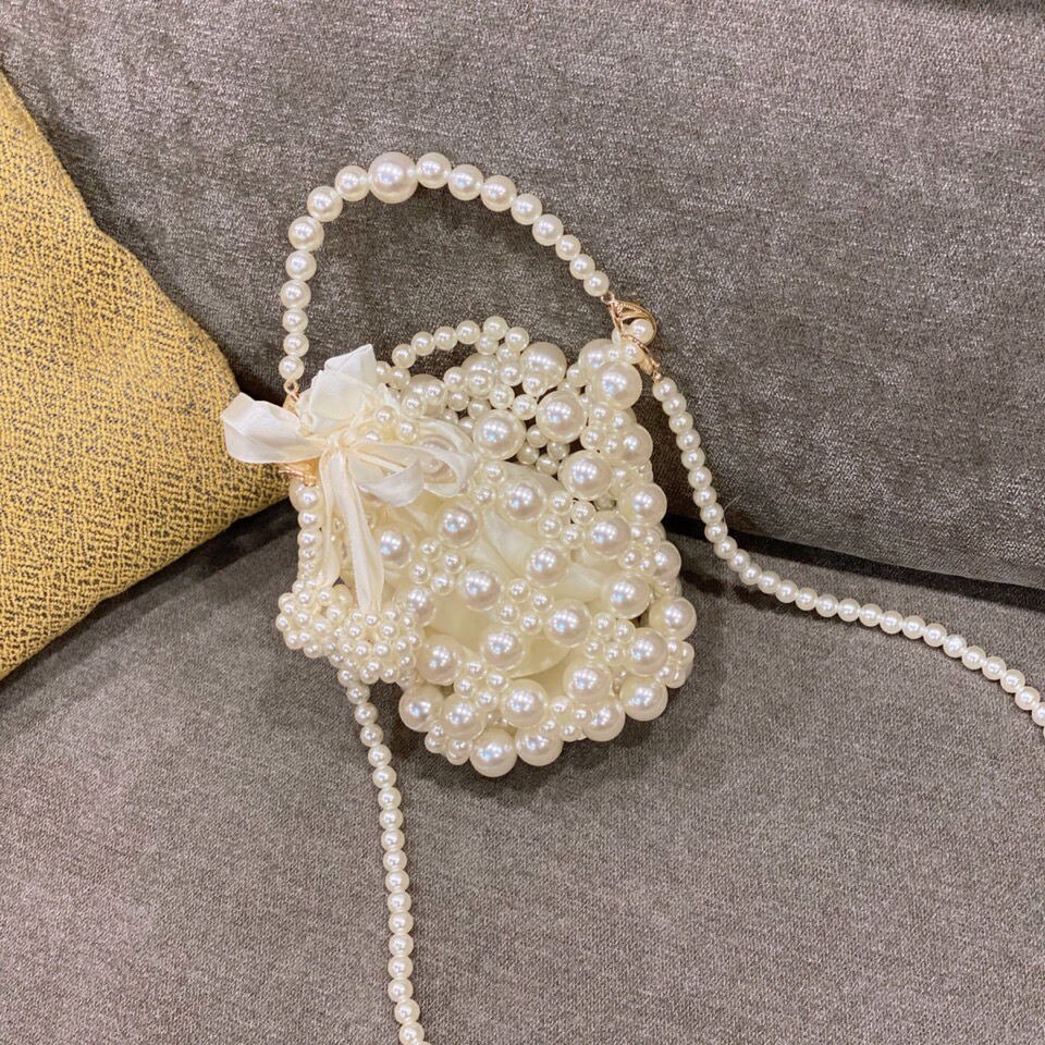 Perlenhandtasche, handgewebte umhängetasche für damen