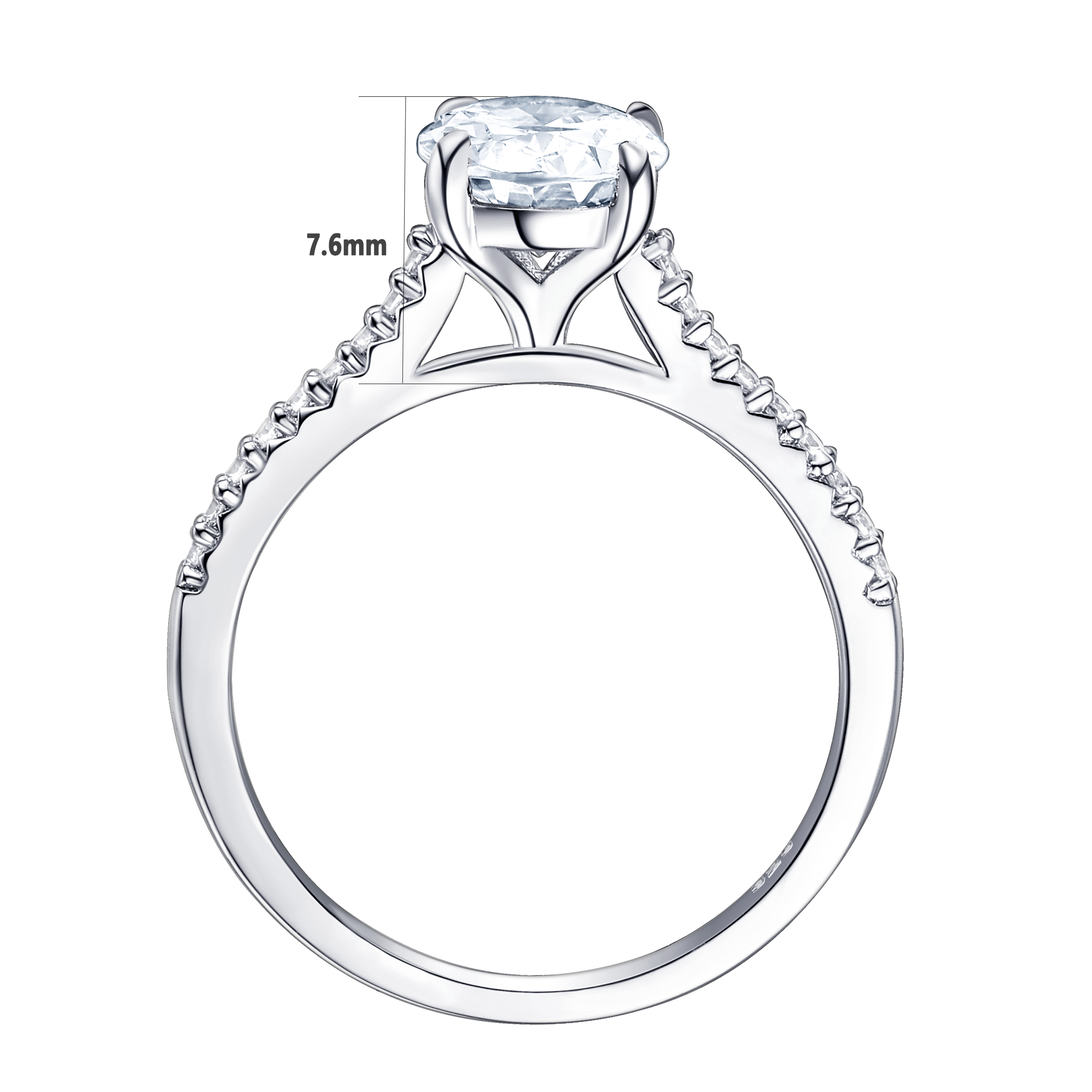 Newshe 2-teiliges Verlobungsring-Set aus 925er-Sterlingsilber, 1,9 ct ovale Form, AAAAA-Zirkon-Schmuck, Ewigkeits-Ehering BR0943