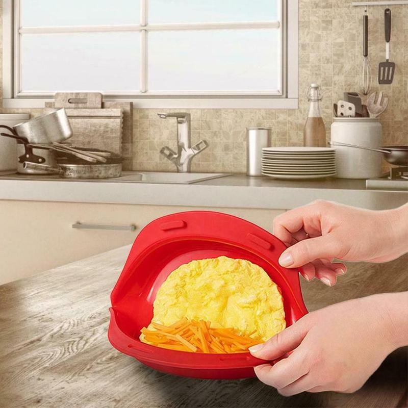 Mikroovn silikone æg omelet æggerull bagefad kage bagegrej tallerken køkken stegt æg form værktøj køkken gadget