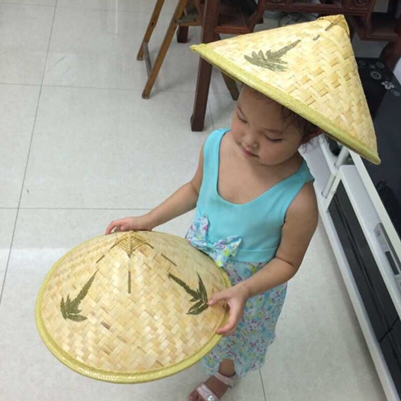 Chapeau de pêcheur en bambou parasol et imperméable tissé à la main style chinois chapeau de soleil adulte et enfants peuvent voyager chapeau de paille