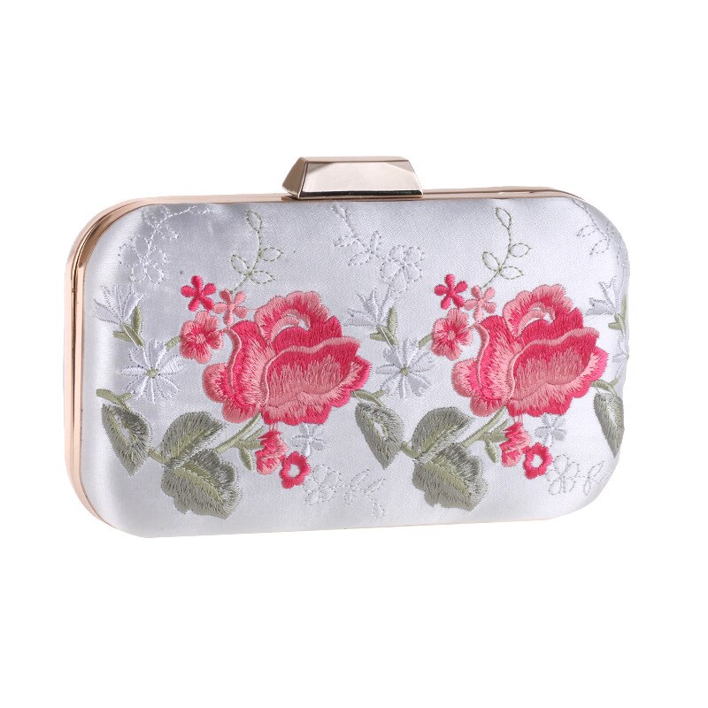 Floral Embroidery Rose Evening Bag Female Dress Ha... – Grandado