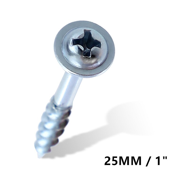 100pcs Pocket Hole Screws Galvanized 25-63mm Cross Self Tapping Screw ST4 Drive Screw for Pocket Hole Jig System Tool parts: 25mm
