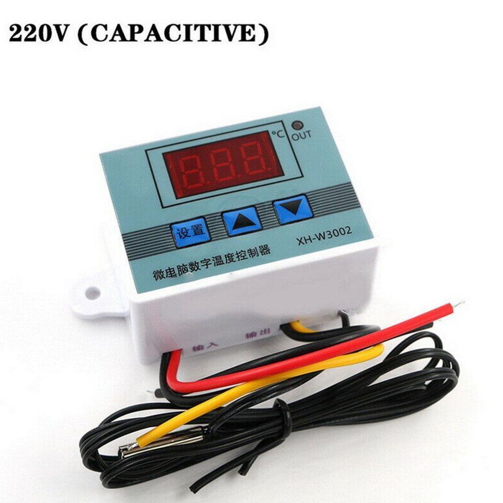 Controlador de temperatura Digital LED XH-W3001 para incubadora, 12V, 24V, 220Vac, Interruptor de Sensor NTC de calefacción, termostato de refrigeración, L4Q2: 220V-