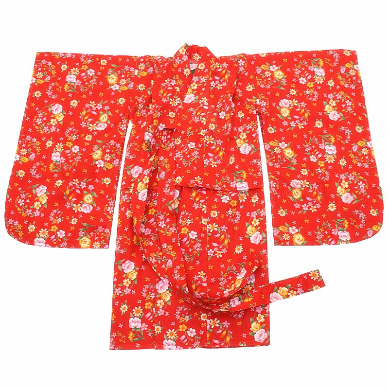 Barn japansk kimono klänning barn flickor badrock krantryck badrock samuraj sakura yukata scen kostymer