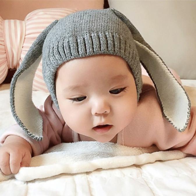 Baby Hoed voor Meisje Jongen Winter Hoed voor kinderen Warm solid Gebreide Gehaakte Konijn Hoeden met oren Hoeden baby Cap L50599