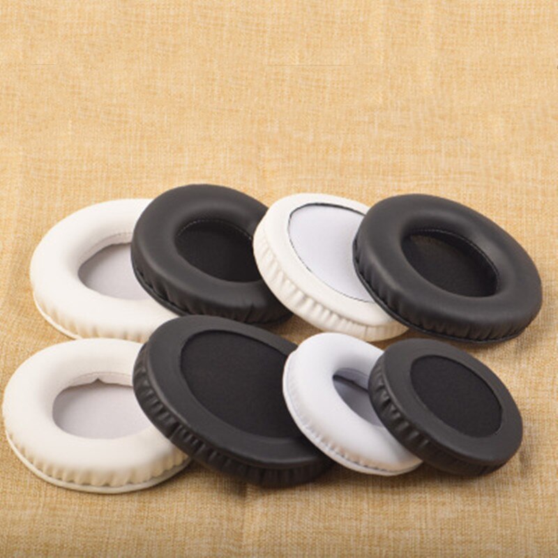 Almofadas redondas dos copos da orelha dos copos da orelha da substituição 55mm 60mm 65mm 70mm 75mm 80mm 85mm 90mm 95mm 100mm 105mm 110mm para o branco dos fones de ouvido
