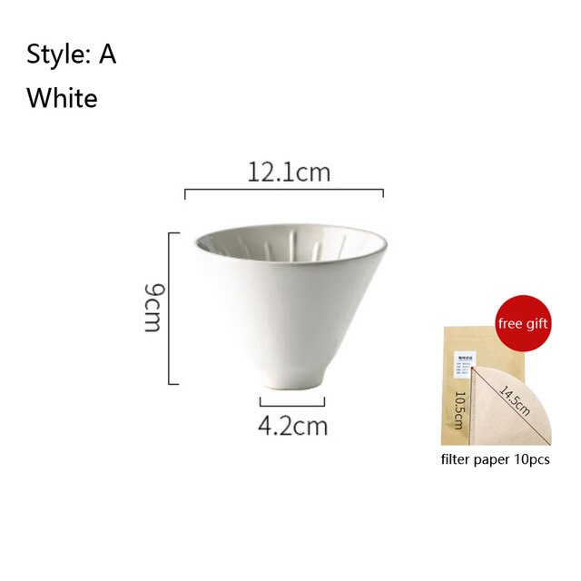 Hand-Made Koffie Waterkoker Filter Apparaat Set 700Ml Koffie Filter Cup Filter Houder Delen Pot Over Koffiezetapparaat: white A