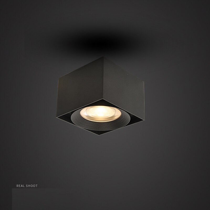 Square spot light Square surface mounted downlight LED 12W non-opening seat type COB spot light surface mounted light