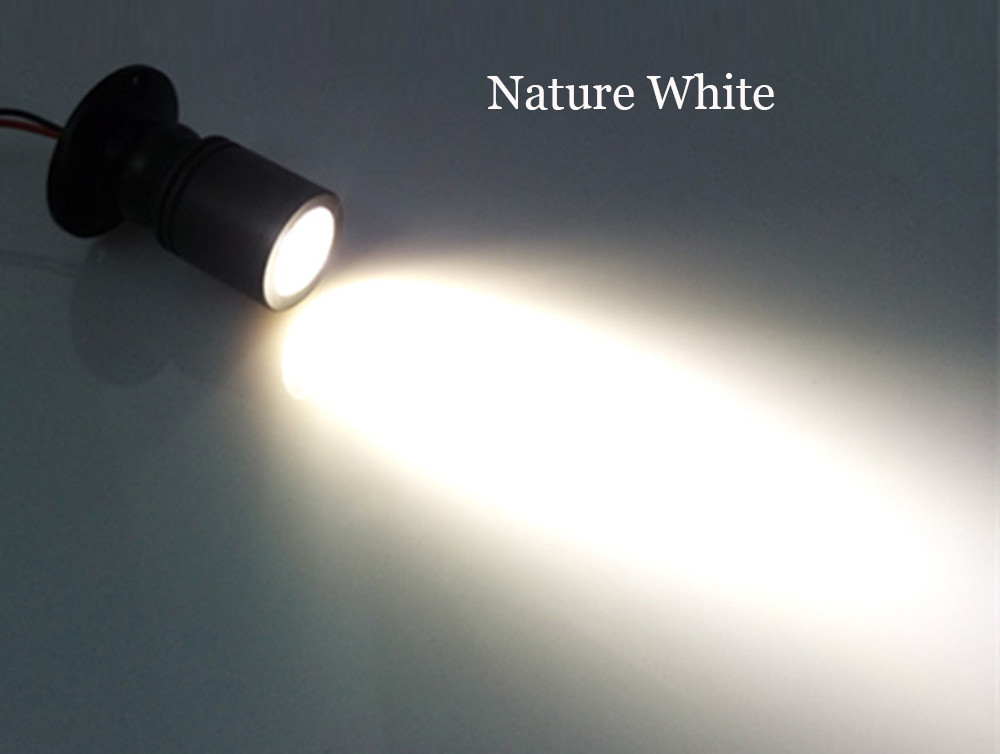 1 stk/parti  d20mm 1w søkelyset skaplampe faretto høy effekt ledet varmhvit  ac2230v dc12v stk.: Hvit