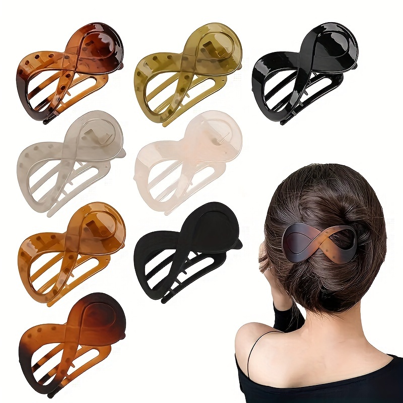 1-4 Uds. Pinza grande para el pelo, pinza para el pelo de plástico sin costuras, garra de pico de pato para mujeres y niñas, horquillas simples, herramientas de estilismo, accesorios para el cabello